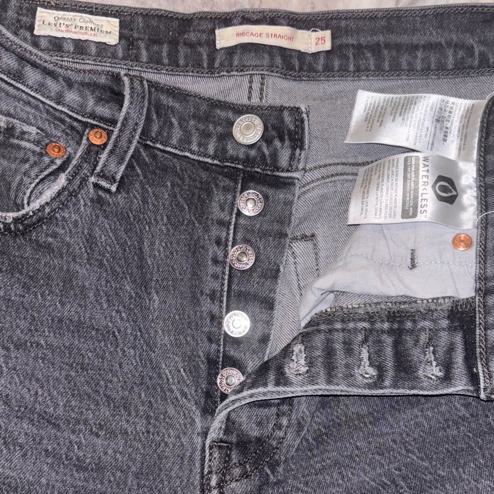 Free people Levi's high rise Women's ribcage straight leg Gray Jeans - Picture 9 of 12
